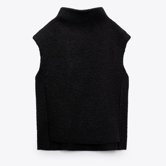 NEW Zara Black Textured Top - Picture 6 of 11